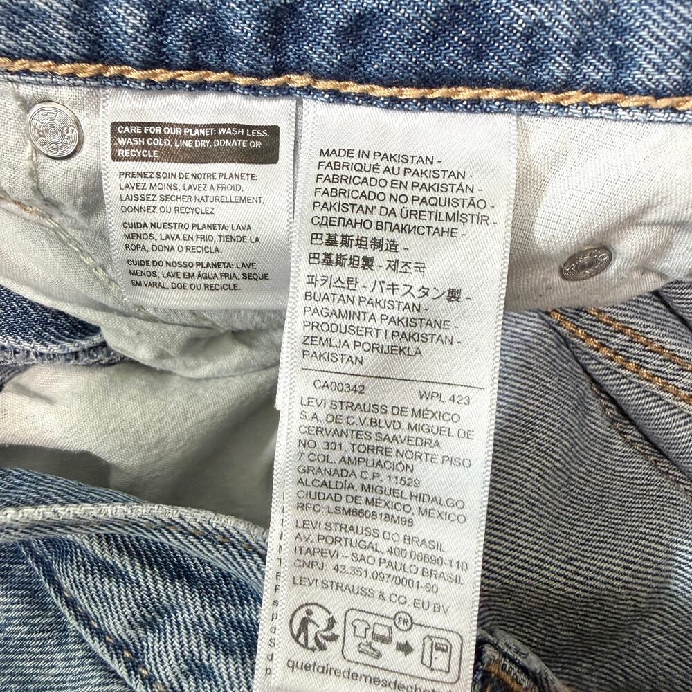 Levi Womens Cinch Barrel Leg Jeans 29 Medium Blue Wash Denim Cotton Zipper Fly - Picture 12 of 12